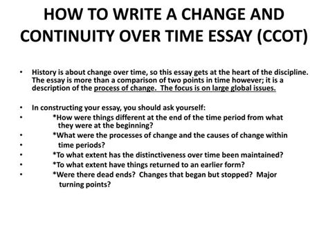How to write a thesis for a change and continuity essay